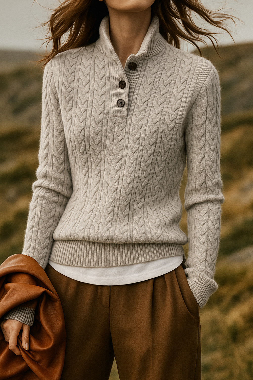 The Cable Knit Button Jumper