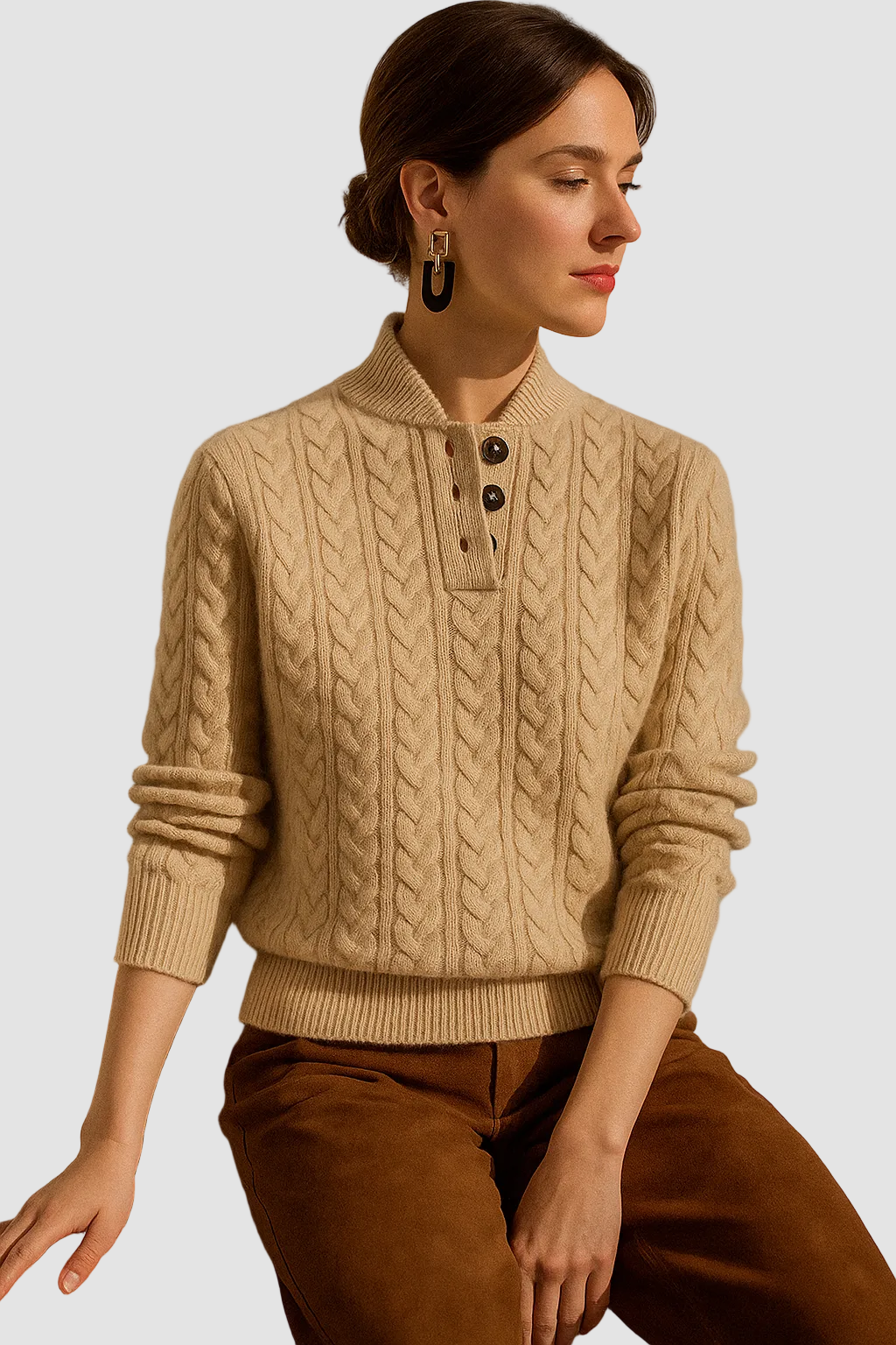 The Cable Knit Button Jumper