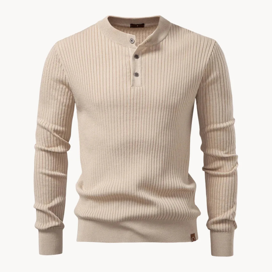 The Men's Crew Neck Button Jumper