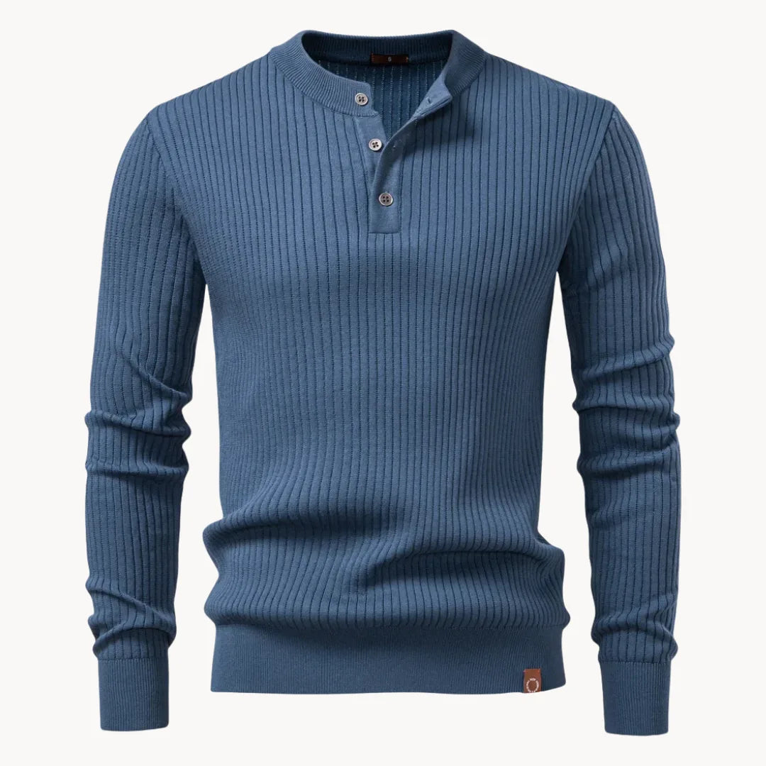 The Men's Crew Neck Button Jumper
