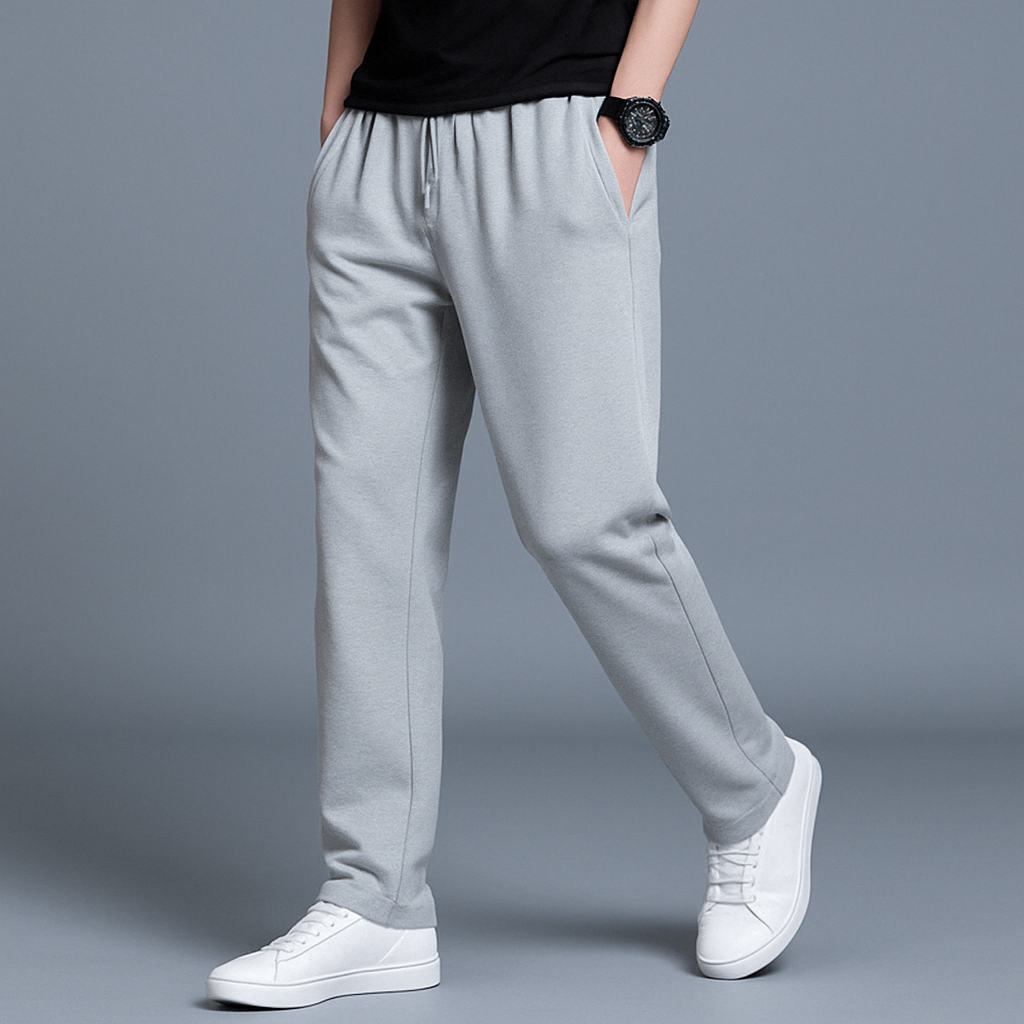 Men's Joggers With Elastic Waist And Straight Leg