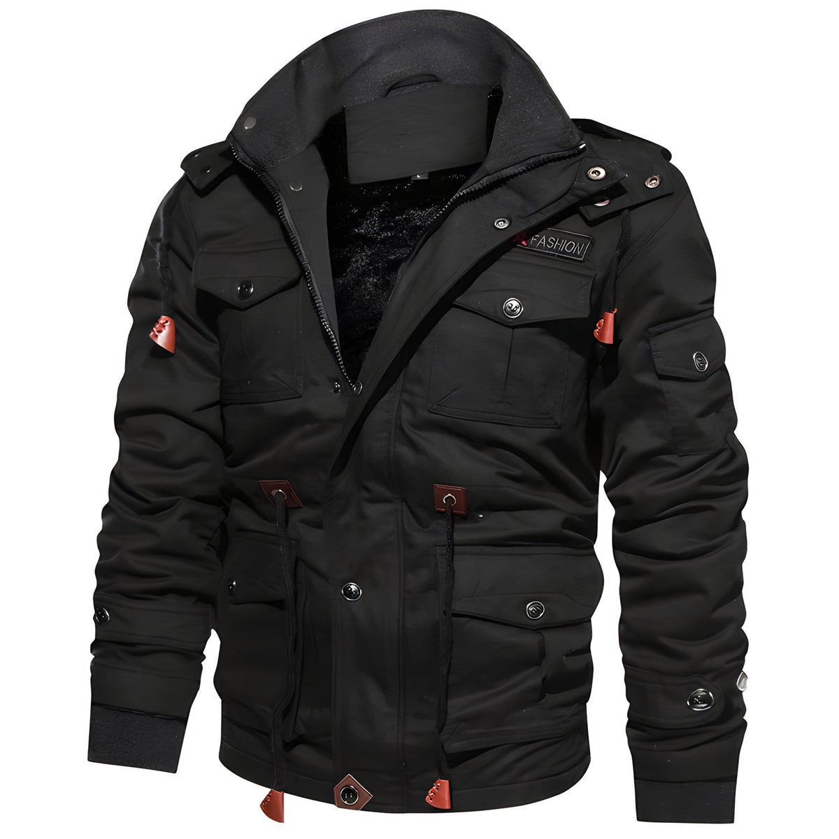 Men's Insulated Military Jacket Hooded Multi Pocket Winter