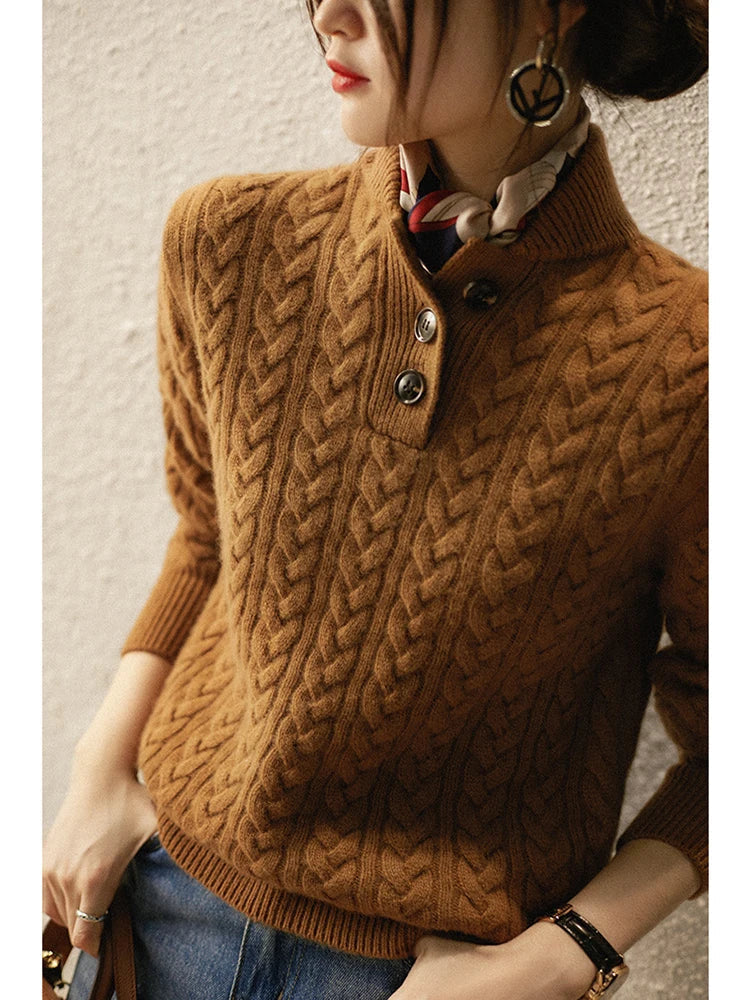The Cable Knit Button Jumper