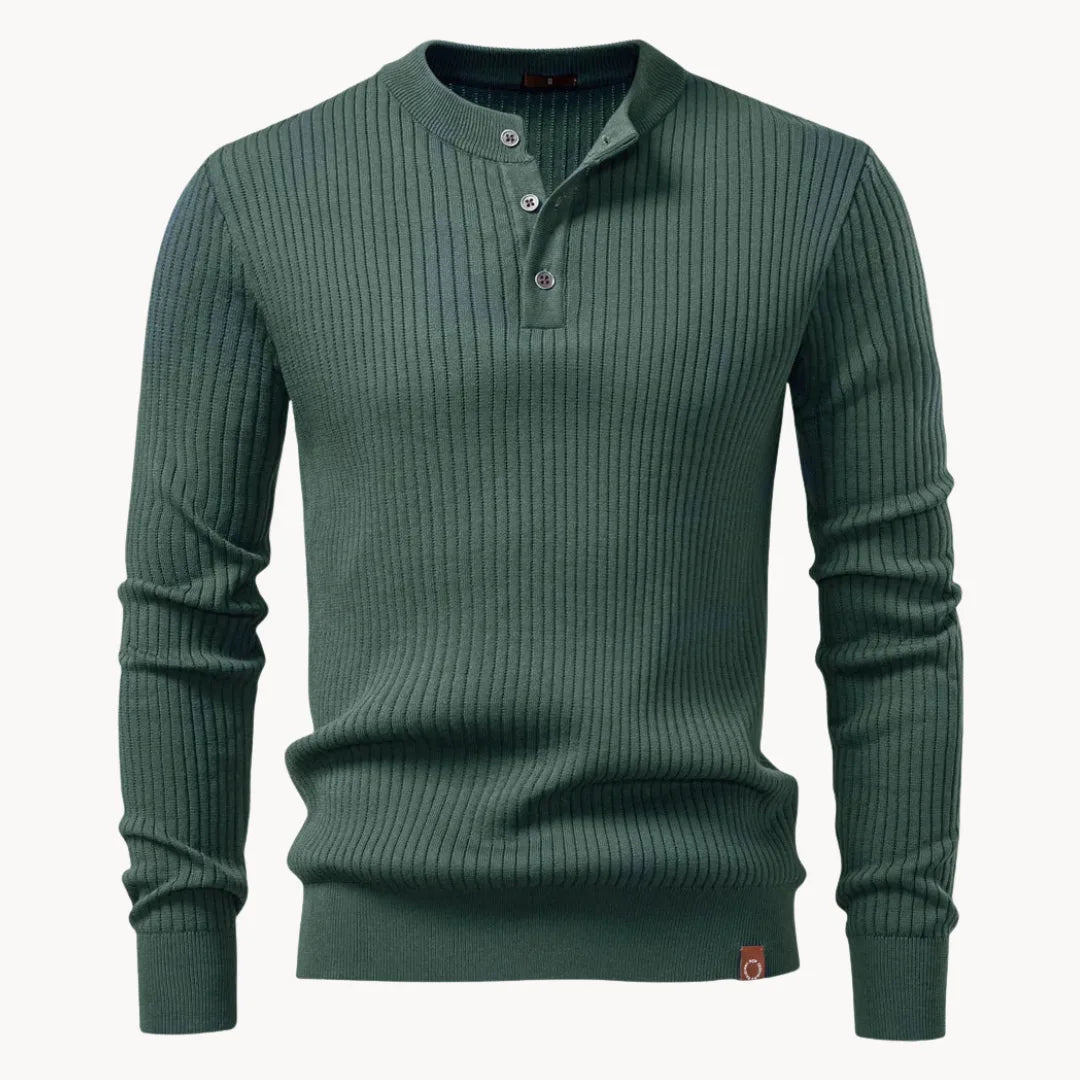 The Men's Crew Neck Button Jumper
