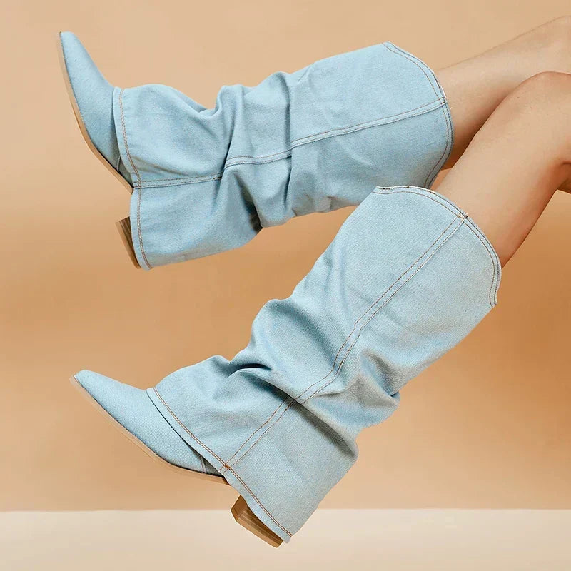 Denim Boots Modern Flair Timeless Style Statement Casual