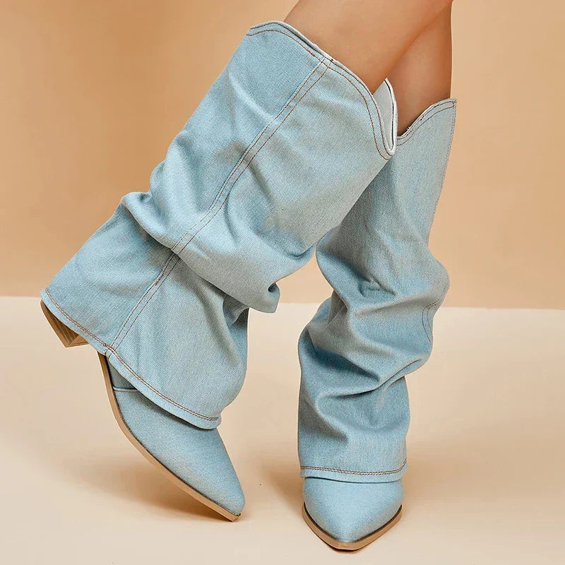 Denim Boots Modern Flair Timeless Style Statement Casual