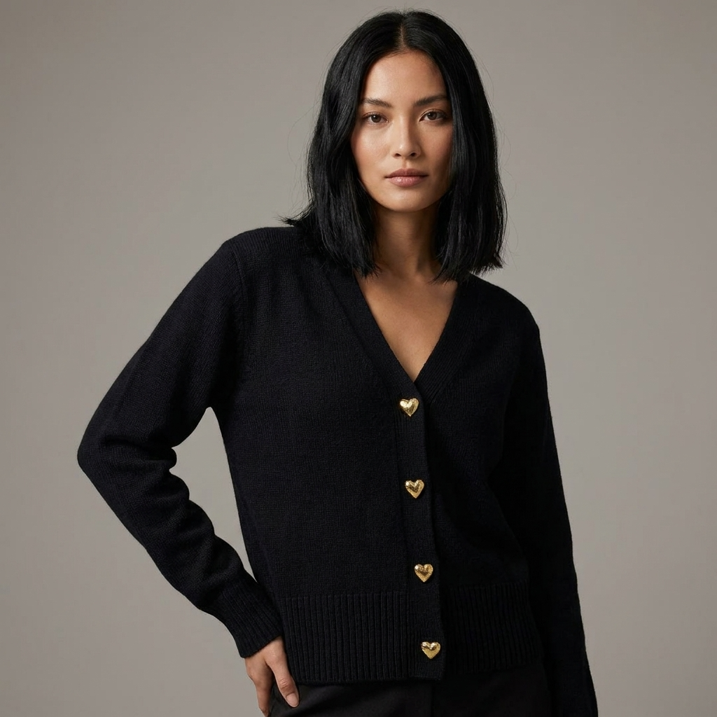 The Vintage V-Neck Button Cardigan