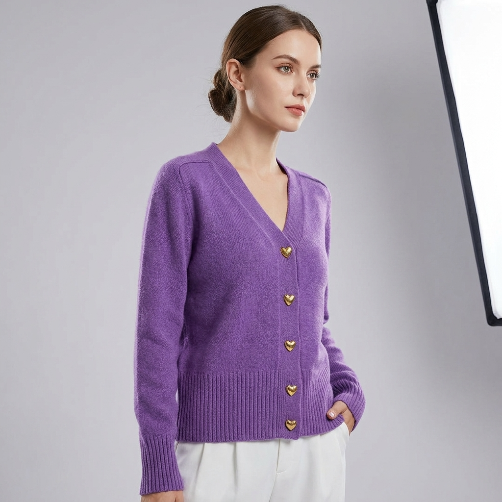 The Vintage V-Neck Button Cardigan