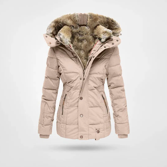 Women's Winter Jacket Hooded Fleece Lined Four Pockets Warm