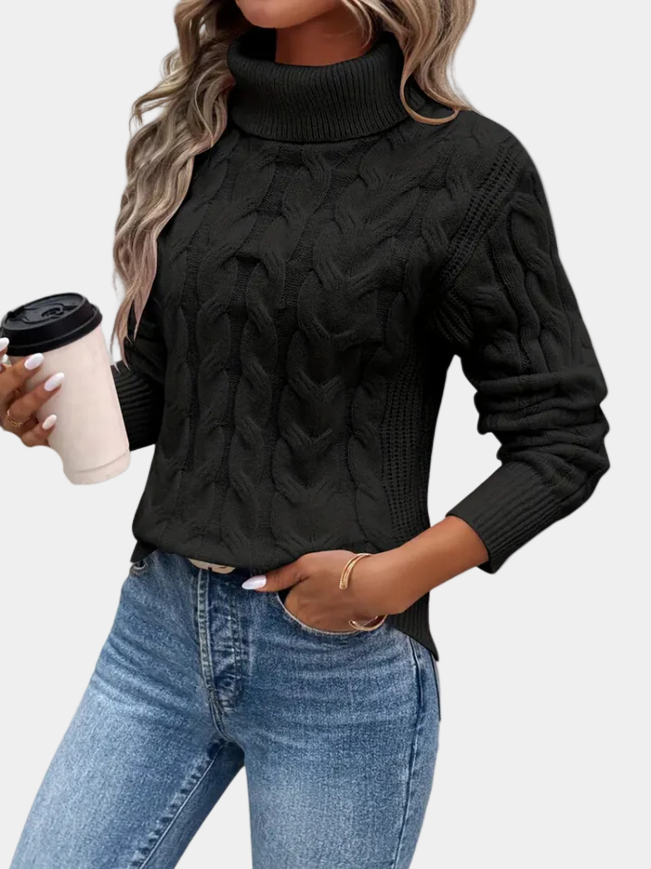 The Cable Knit Roll Neck Jumper