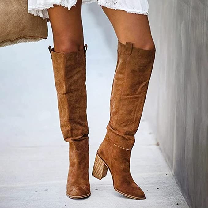 Knee High Suede Boots Soft Classic Tall Luxe Elegant